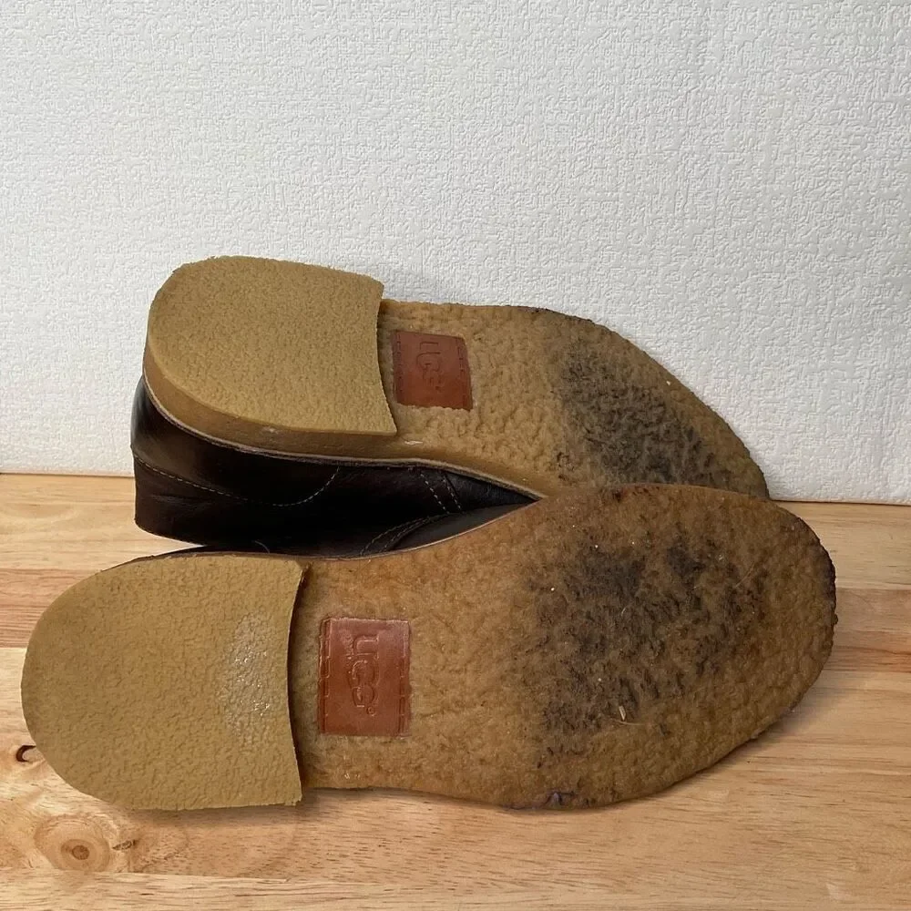 UGG‎ Leighton Chukka Boot size 7 Men’s 3275 Leather Shoes Chocolate Brown 2 eye